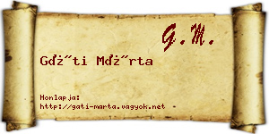 Gáti Márta névjegykártya